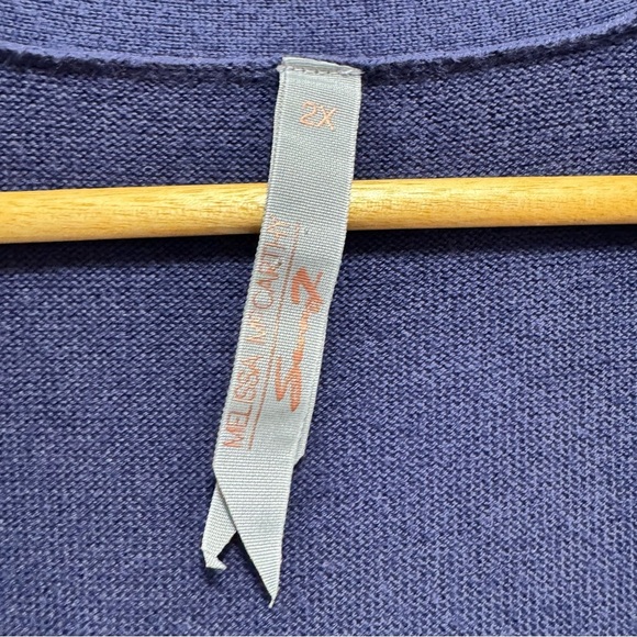 Melissa McCarthy Purple Longline Cardigan Sweater Size 2X - Picture 4 of 11